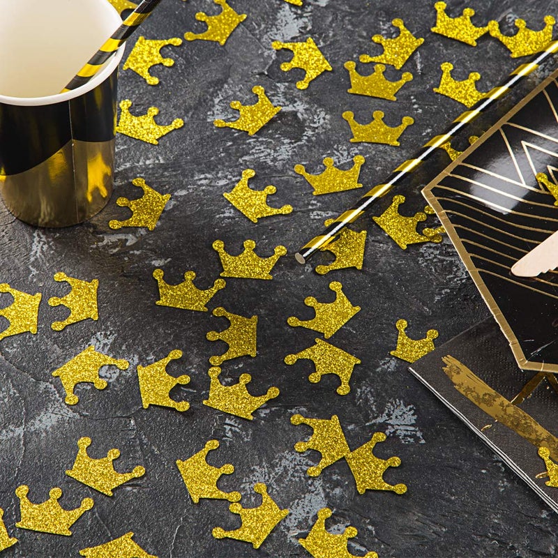 MOWO Gold Crown Confetti Table Decor and Party Wedding Event Decor, Gold Glitter, 200 Count - Image 3